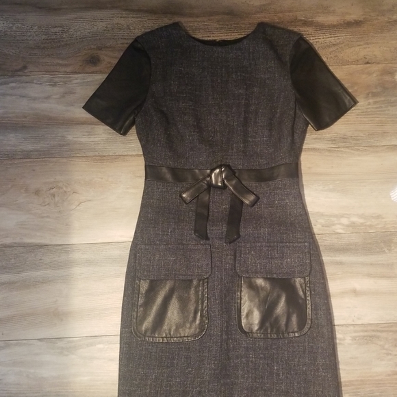 Robert Rodriguez tweed dress with leather trim - Picture 3 of 8
